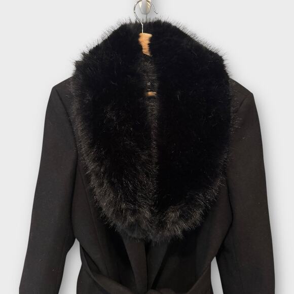 MANGO Manteco Wool Blend Coat with Removable Faux Fur Collar Size US/XL - Picture 11 of 16